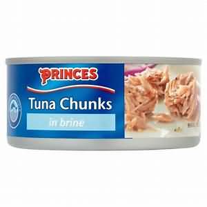 Tuna, canned in brine, drained