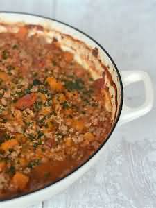 Turkey, mince, stewed
