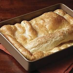 Yorkshire pudding, made with whole milk