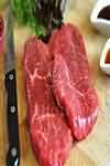 Beef, fillet steak, raw, lean and fat