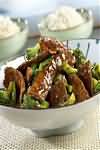 Beef, sirloin steak, fried in corn oil, lean