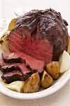 Beef, topside, roasted well-done, lean