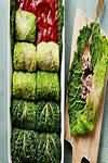 Cabbage leaves, stuffed with lamb and rice, homemade