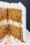 Cake, carrot, with topping, homemade