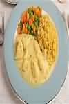Chicken fricassee, reduced fat, homemade