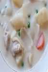 Chicken in white sauce, made with semi-skimmed milk