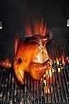 Chicken, skin, roasted grilled, moist
