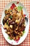 Chicken, stir-fried with mushrooms and cashew nuts, homemade