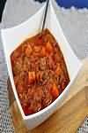 Chilli con carne, retail, reheated, with rice