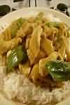 Curry, chicken, made with cook-in sauce