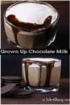 Drinking chocolate powder, made up with skimmed milk