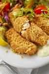 Haddock, coated in crumbs, frozen, raw