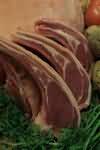 Lamb, best end neck cutlets, barbecued, lean and fat
