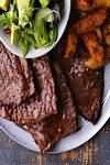 Lamb, chump steaks, fried, lean and fat