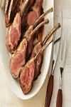 Lamb, rack of, lean, roasted
