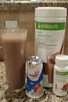 Milk shake, powder, made up with skimmed milk