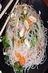 Noodles, rice, fine, dried, boiled in unsalted water
