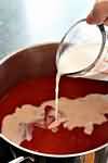 Onion sauce, made with whole milk, homemade