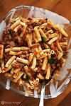Pasta with meat and tomato sauce, homemade