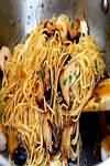 Pasta, white, spaghetti, dried, boiled in unsalted water
