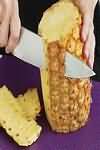 Pineapple, flesh only, raw, weighed with skin and top