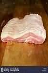 Pork, belly joint slices, raw, lean and fat