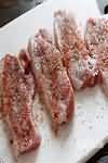 Pork, chump chops, raw, lean and fat