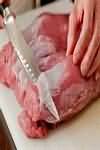 Pork, loin chops, raw, lean and fat