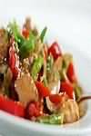 Pork, stir-fried with vegetables, homemade