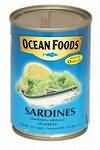 Sardines, canned in brine, drained