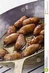 Sausages, beef, fried in vegetable oil