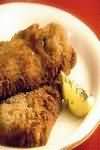 Veal, escalope, fried in corn oil