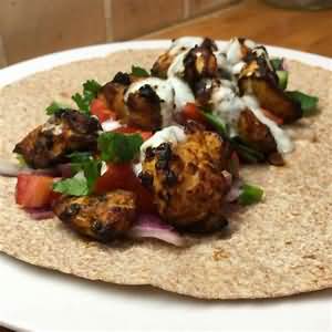 Pork, diced, kebabs, grilled, lean