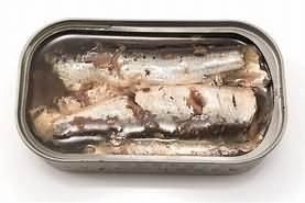 Sardines, canned in sunflower oil, drained