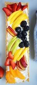 Tart, custard, large, homemade