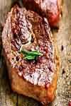 Beef, sirloin steak, grilled rare, lean