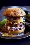 Burger, beef, fried in rapeseed oil, homemade