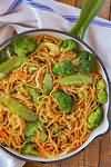 Chow mein, beef, retail, reheated