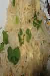 Noodles, egg, fried with spring onions, homemade