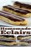Pastries, chocolate eclairs, fresh, homemade